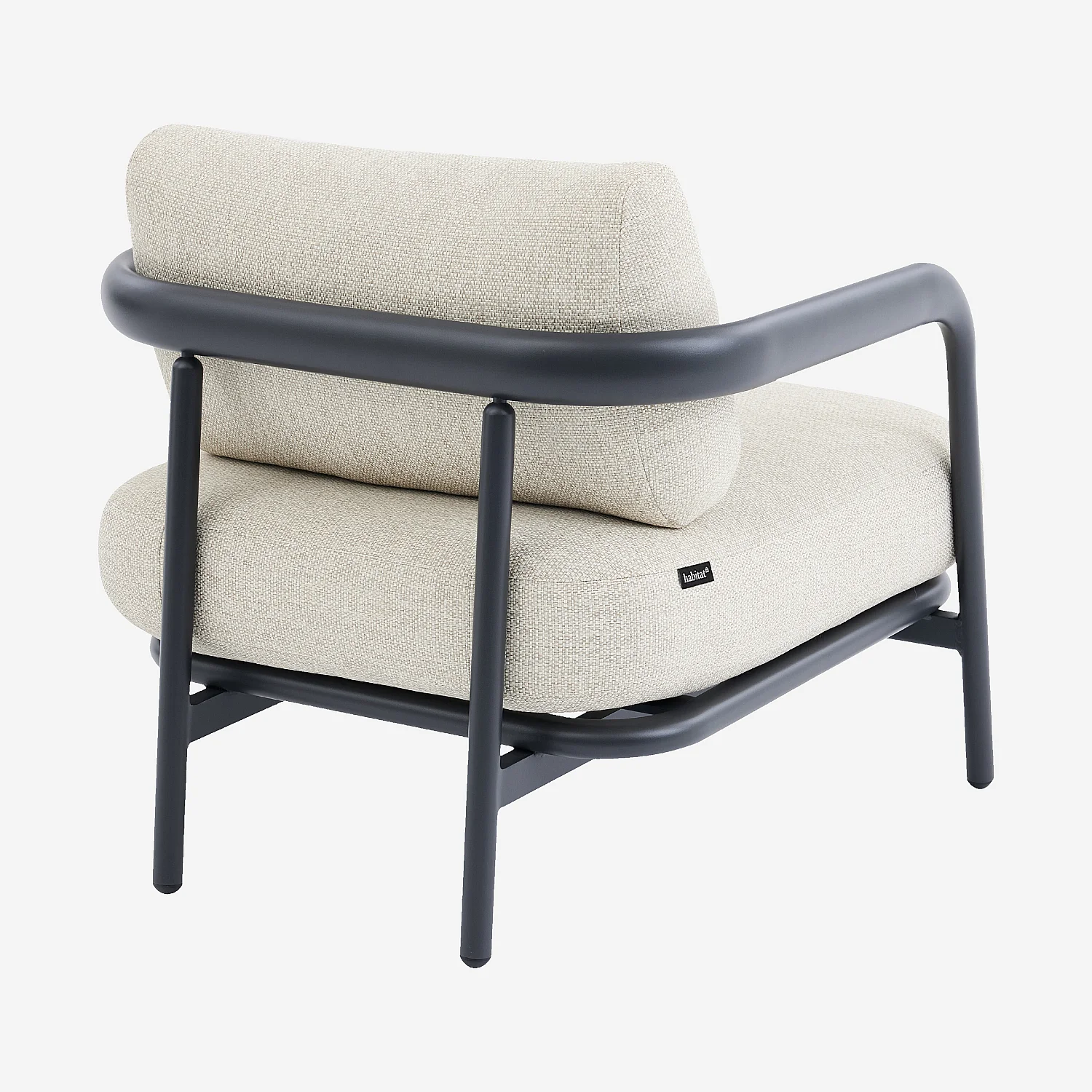 Fauteuil de jardin en aluminium et tissu tissé déperlant - Beige mélangé et gris anthracite - 6