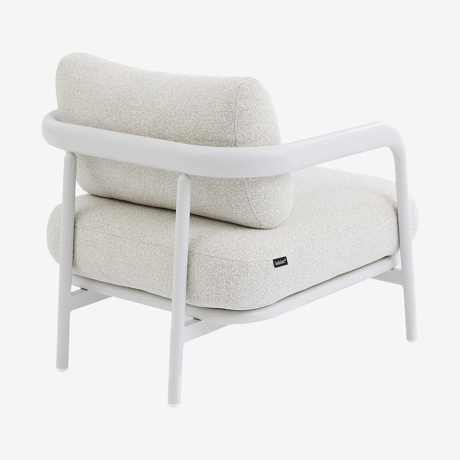 Fauteuil de jardin en aluminium et tissu texturé déperlant - Crème et blanc cassé - 5