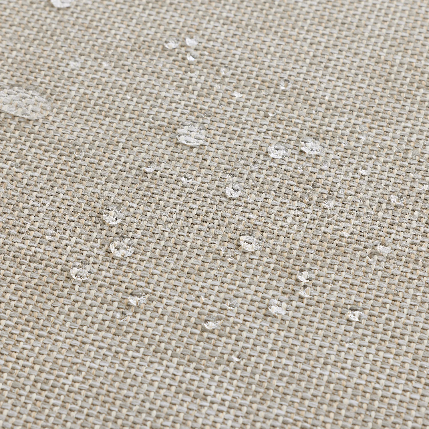 Canapé de jardin 3 places en aluminium et tissu tissé déperlant - Beige mélangé et gris anthracite - 4