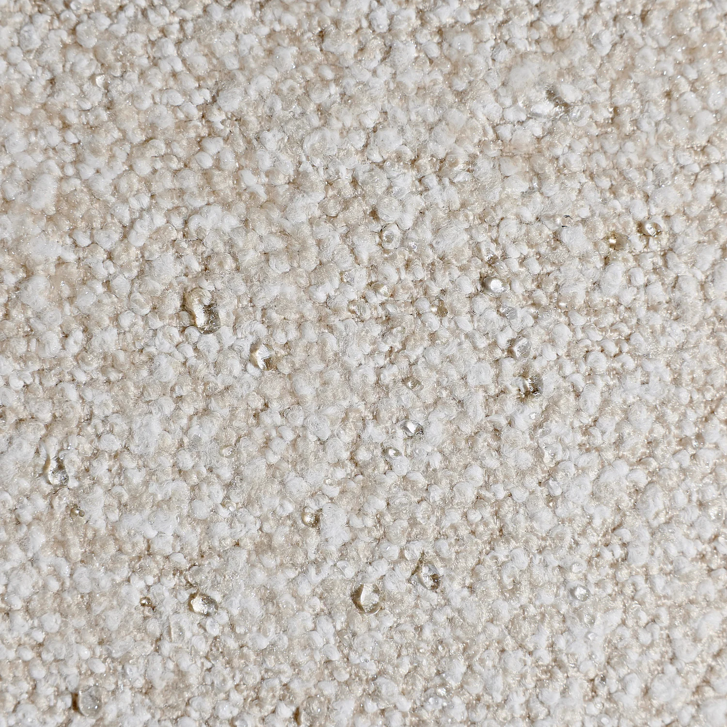 Canapé d'angle droit de jardin en aluminium et tissu texturé déperlant - Crème et blanc cassé - 4