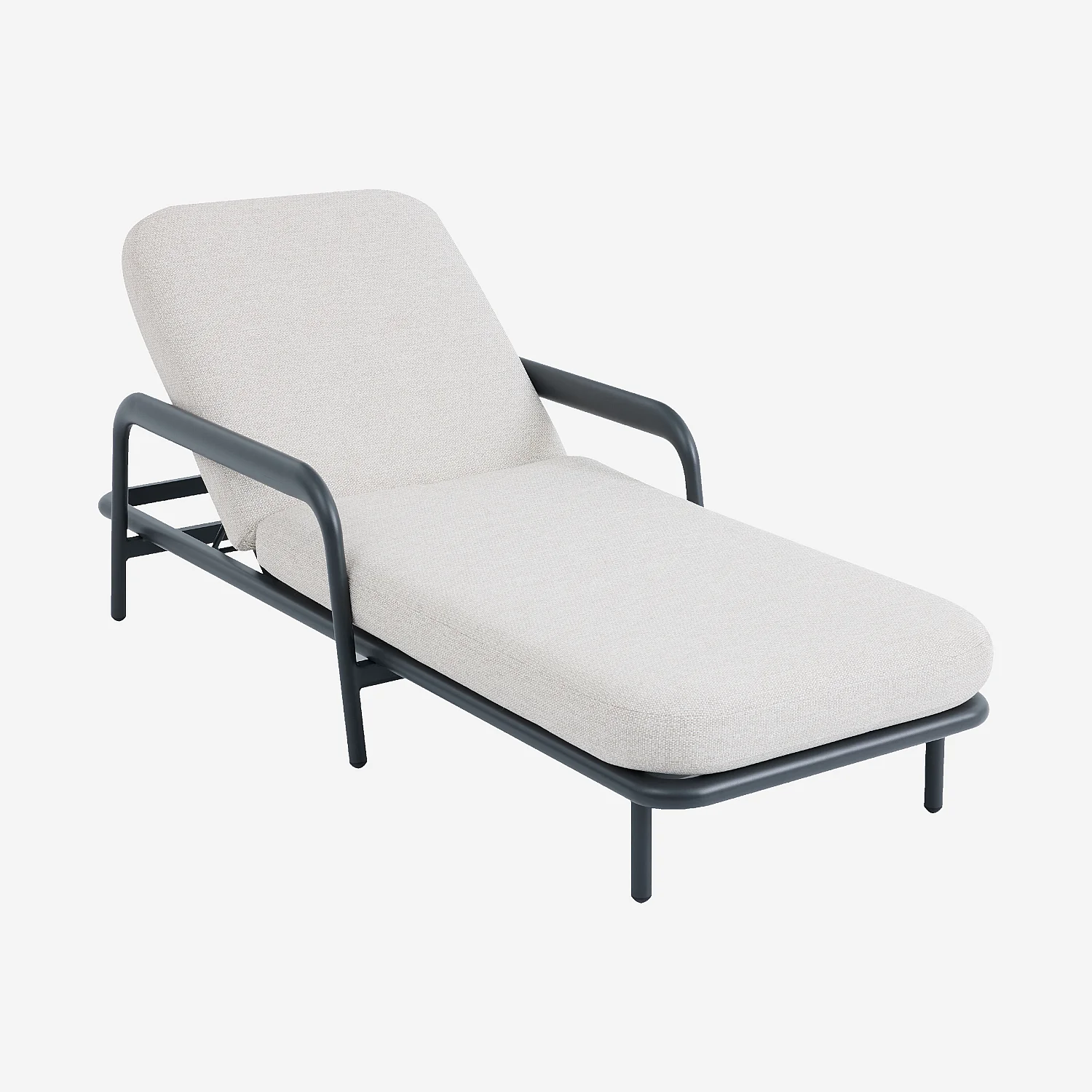 Bain de soleil en aluminium et tissu tissé déperlant - Beige mélangé et gris anthracite - 1