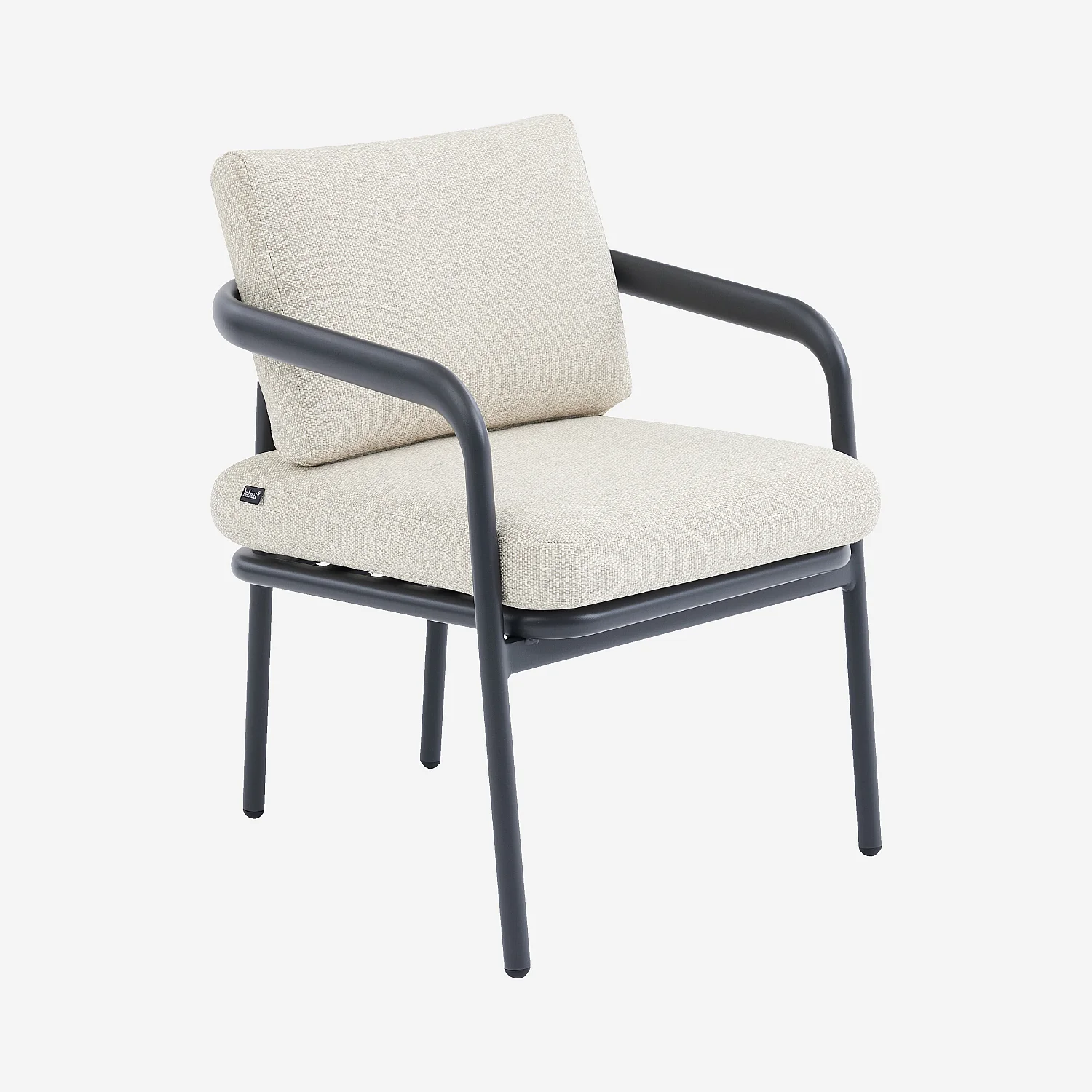 Lot de 2 chaises de jardin en aluminium et tissu tissé déperlant - Beige mélangé et gris anthracite - 5