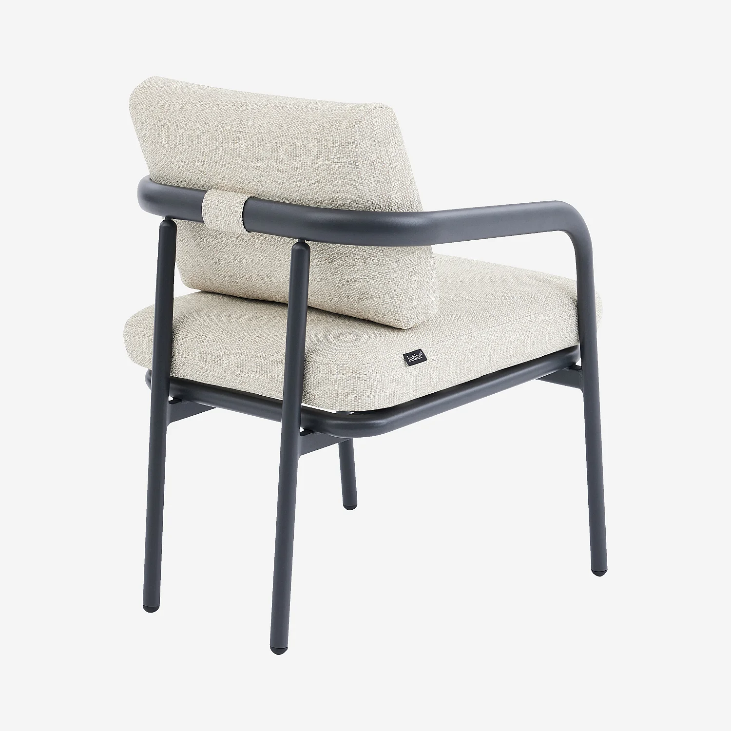 Lot de 2 chaises de jardin en aluminium et tissu tissé déperlant - Beige mélangé et gris anthracite - 6