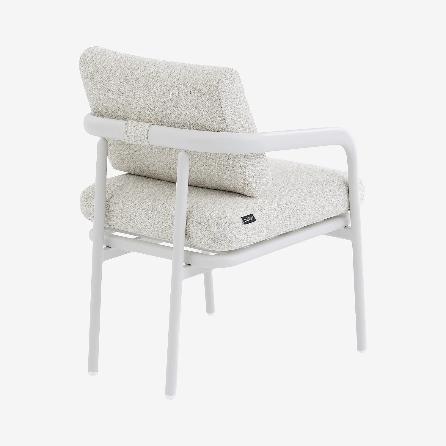 Lot de 2 chaises de jardin en aluminium et tissu texturé déperlant - Crème et blanc cassé - 6