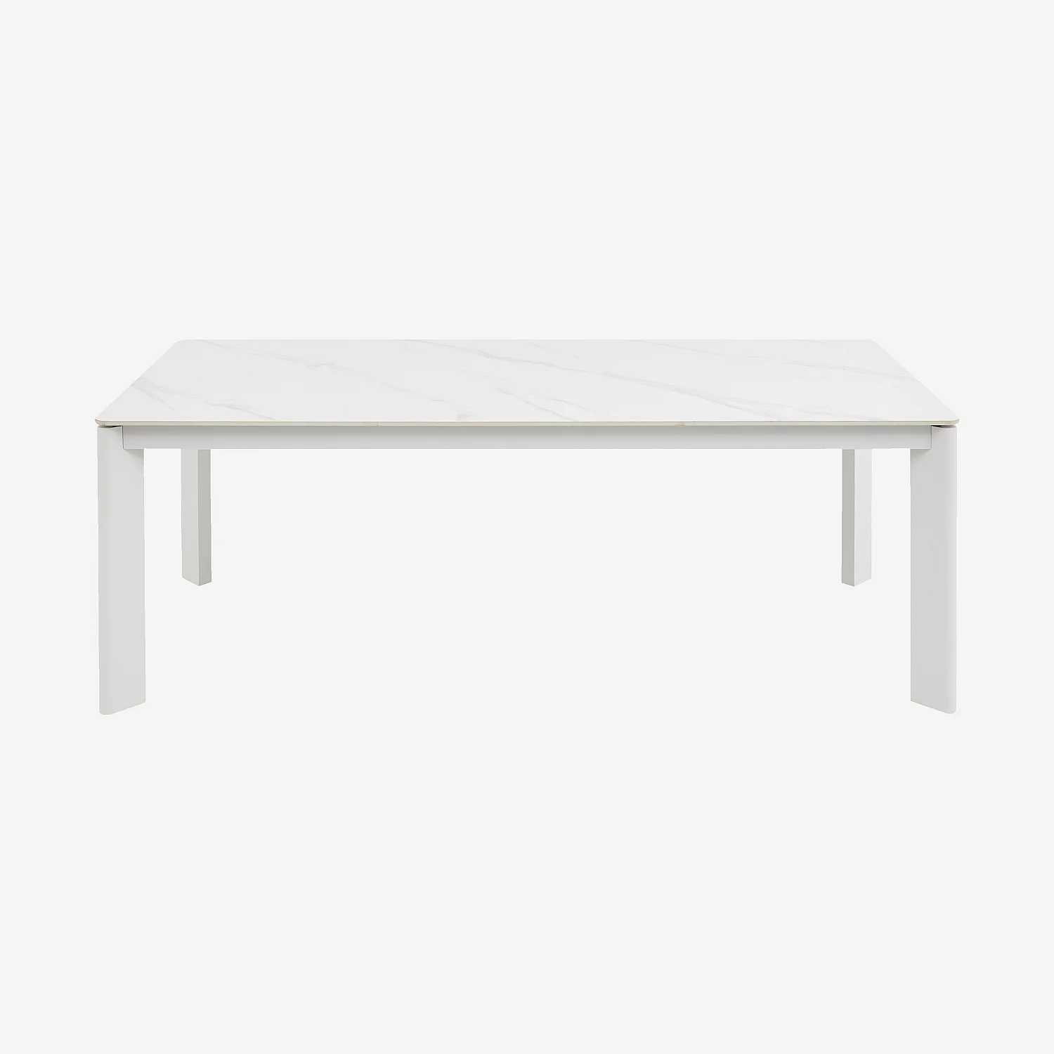 Table de jardin en aluminium et céramique - Blanc cassé - 3