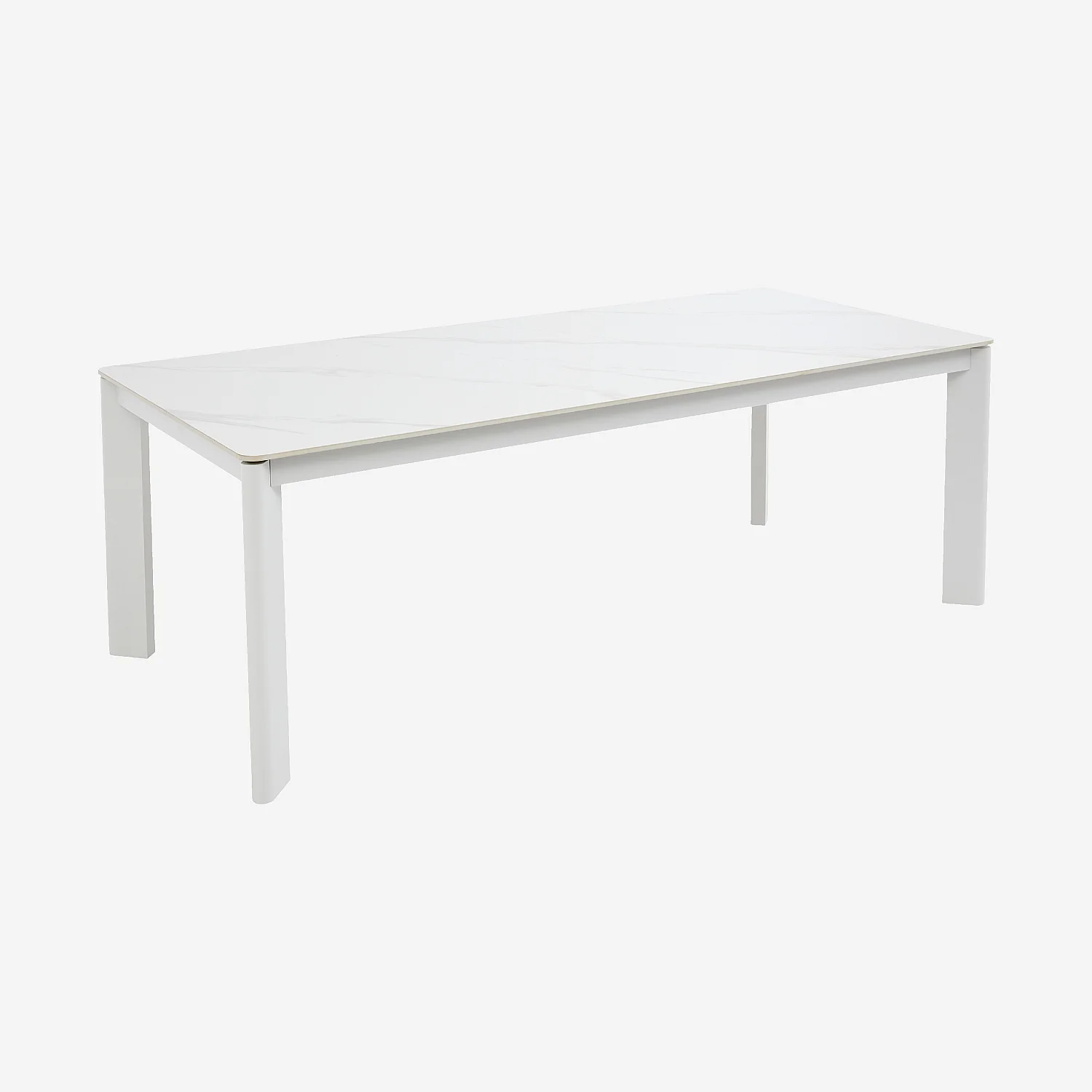 Table de jardin en aluminium et céramique - Blanc cassé - 2