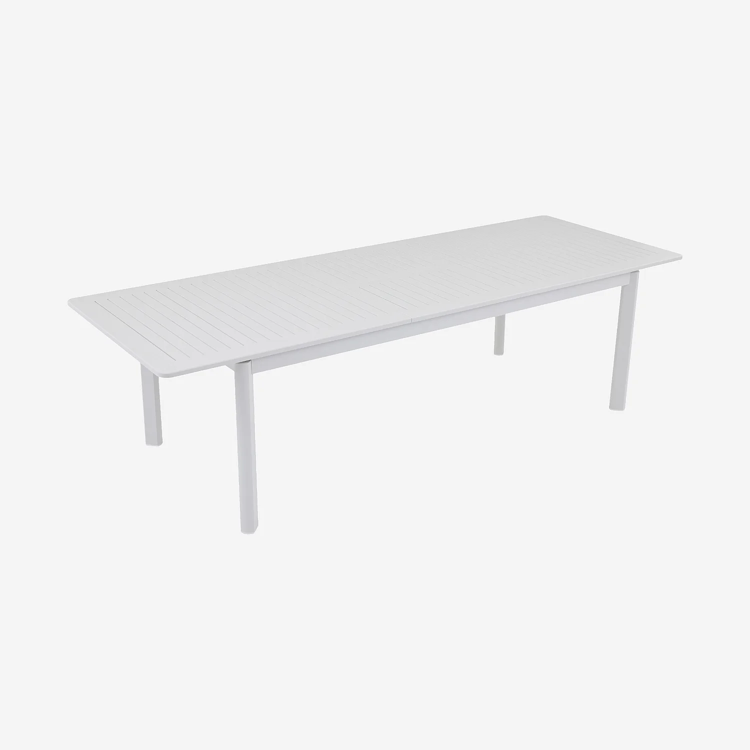 Table de jardin extensible en aluminium - Blanc cassé - 7