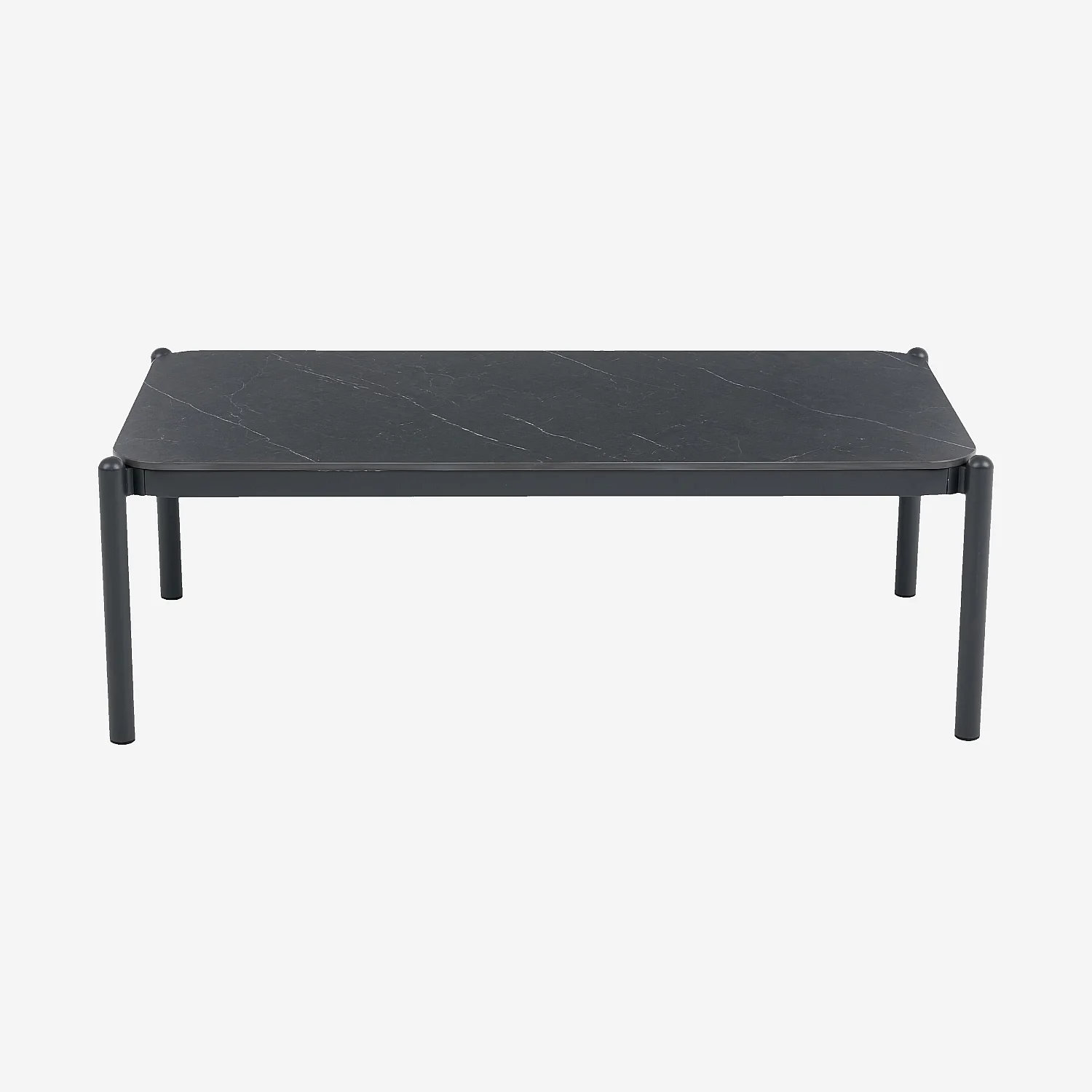 Table basse de jardin rectangulaire en aluminium et céramique - Gris anthracite - 2