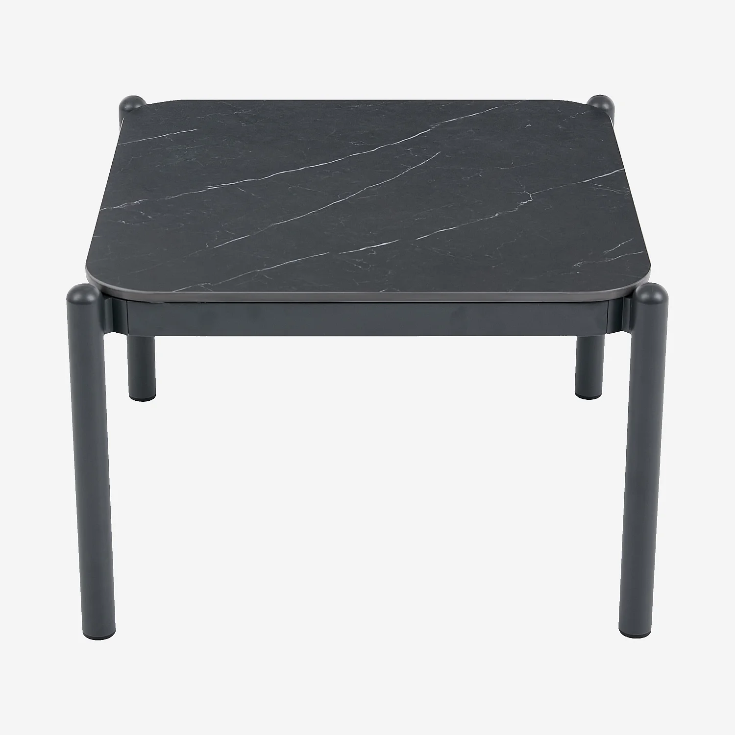 Table basse de jardin carrée de jardin en aluminium et céramique - Gris anthracite - 3