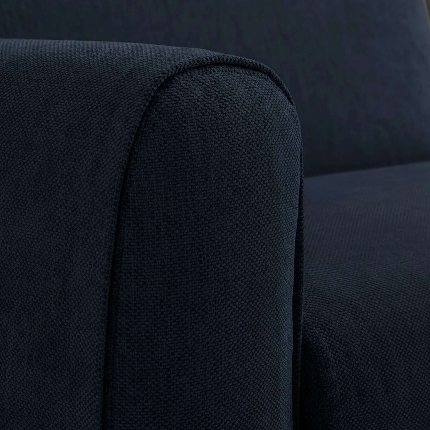 Canapé convertible 2 places - Couchage 140 cm - Matelas 16 cm - Tissu Lugano Bleu nuit - 2