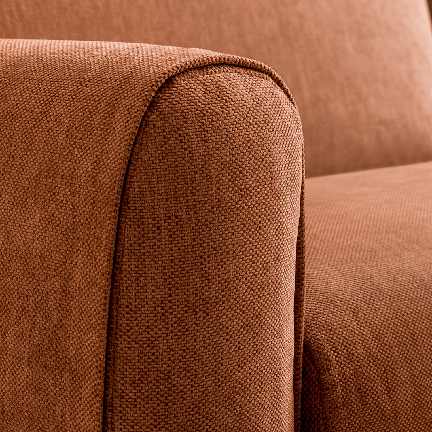 Canapé convertible 2 places - Couchage 140 cm - Matelas 16 cm - Tissu Lugano Terracotta  - 2