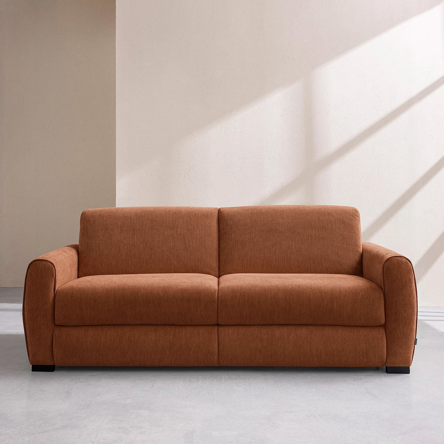 Canapé convertible 2 places - Couchage 140 cm - Matelas 16 cm - Tissu Lugano Terracotta  - 1