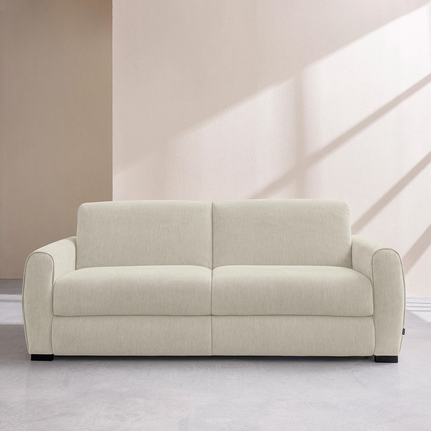 Canapé convertible 3 places - Couchage 160 cm - Matelas 16 cm - Tissu Lugano Beige  - 1