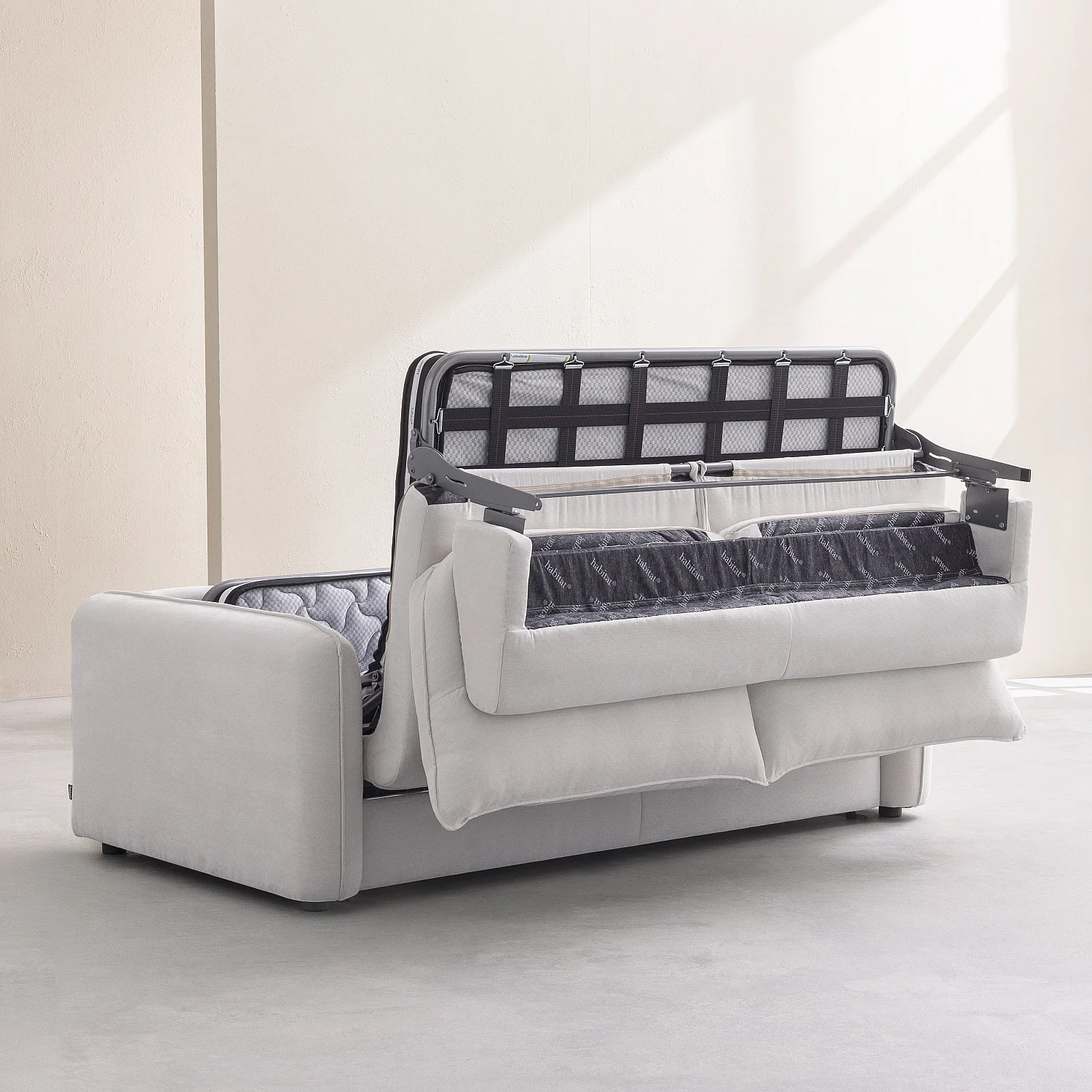 Canapé convertible 2 places - Couchage 140 cm - Matelas 13 cm - Tissu Norcia Vert kaki - 4