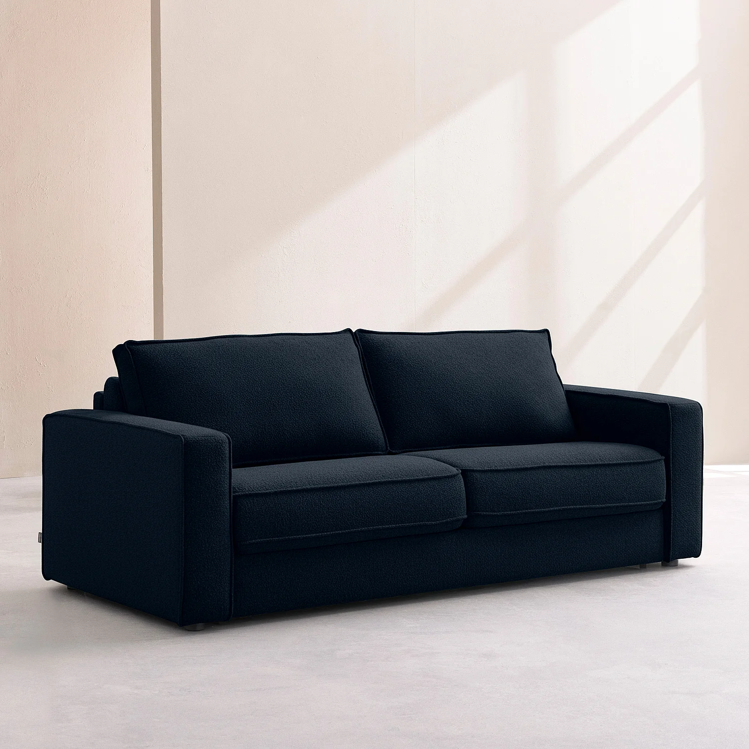 Canapé convertible 2 places - Couchage 140 cm - Matelas 13 cm - Tissu Tolfa Bleu marine - 3