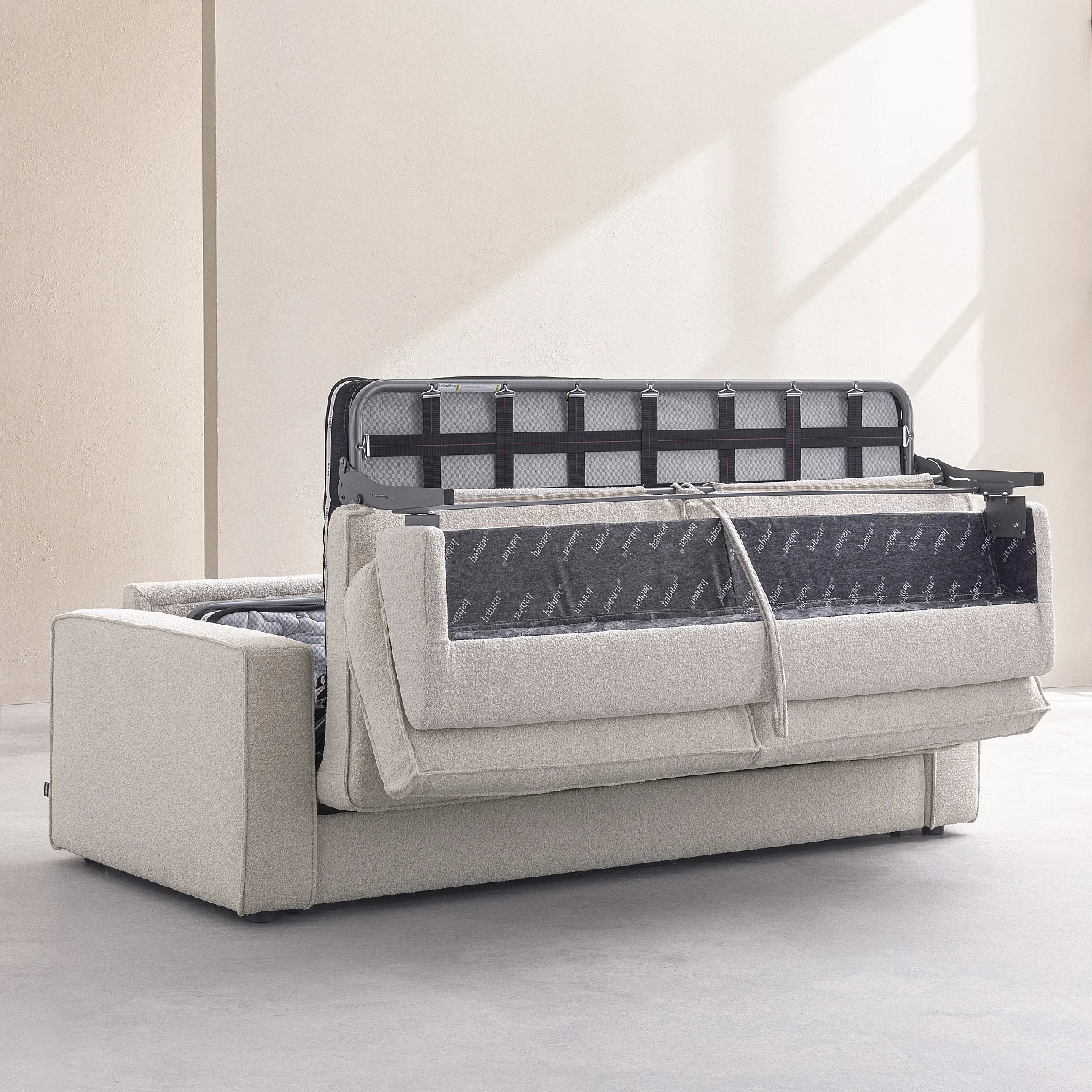 Canapé convertible 2 places - Couchage 140 cm - Matelas 13 cm - Tissu Tolfa Bleu marine - 5
