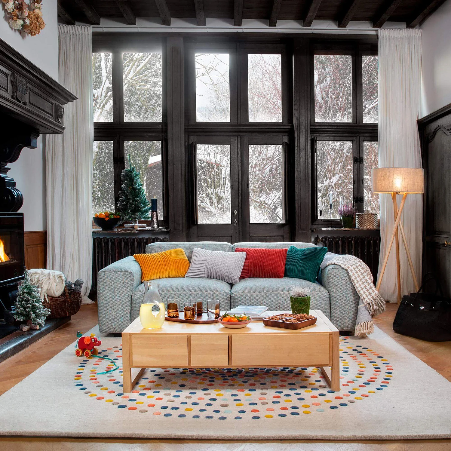 Tavolino da caffè in rovere con 6 cassetti - Naturale - Design by Bethan Gray - 1