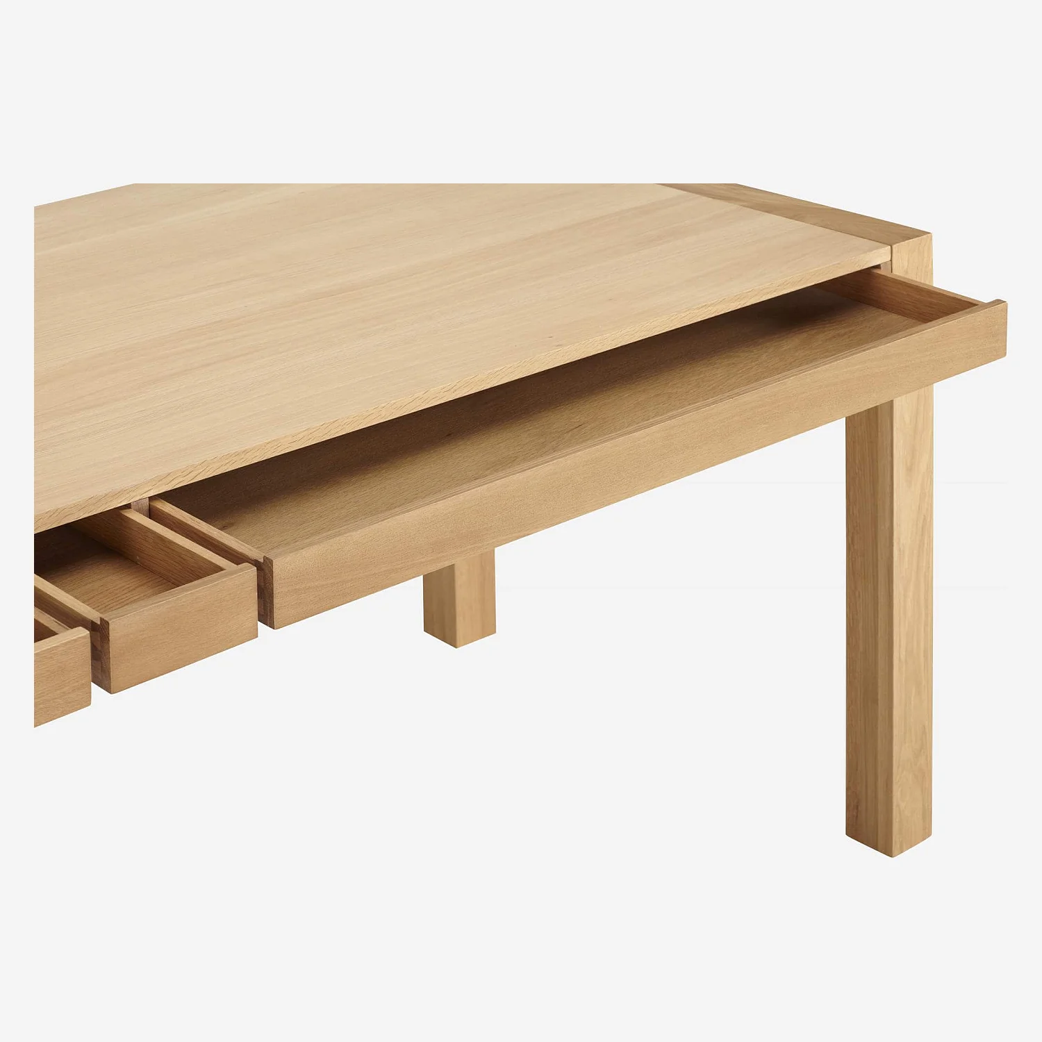 Table rectangulaire 6 tiroirs en chêne - Naturel - Design by Bethan Gray - 5