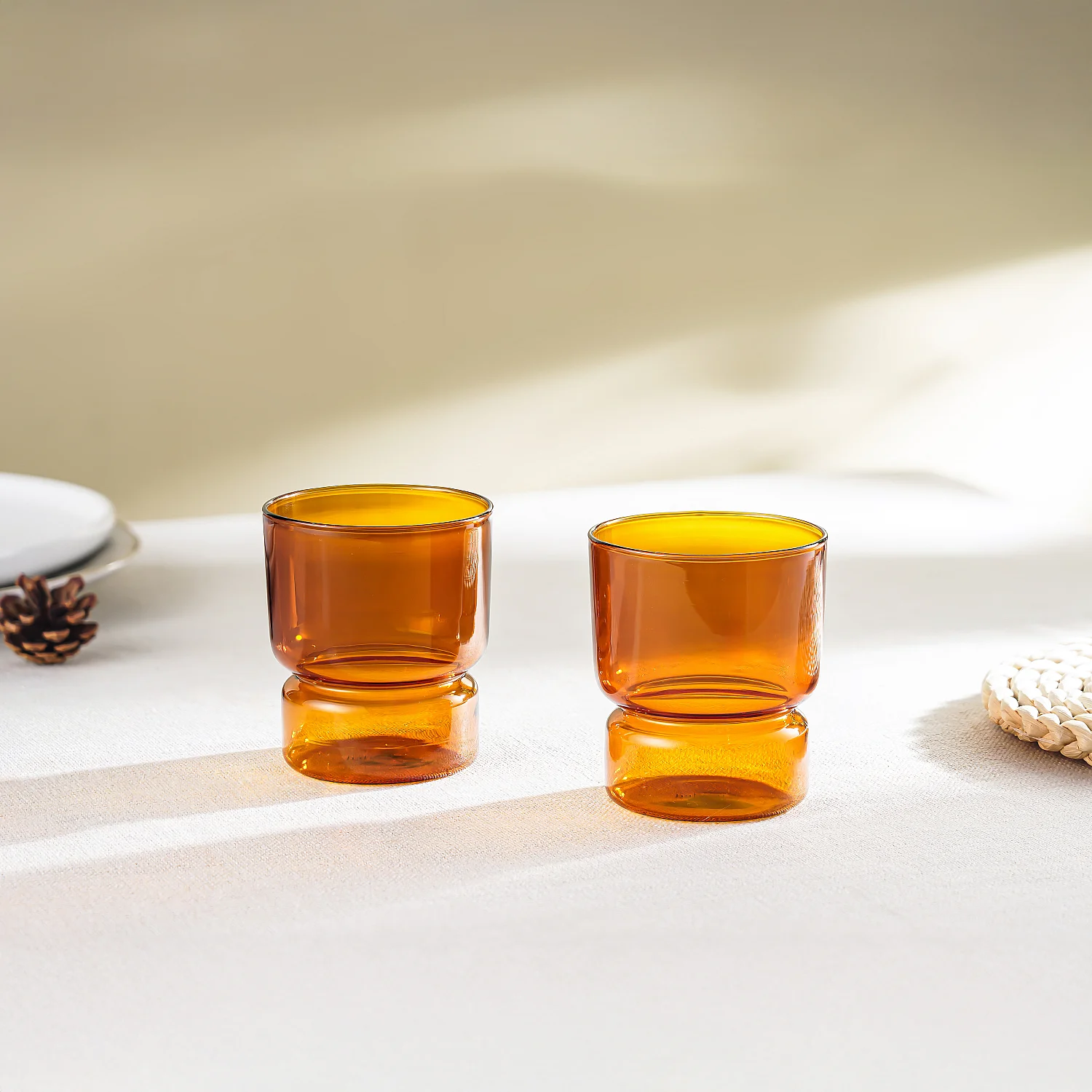 Lot de 2 verres - 30 cl - Orange - 1