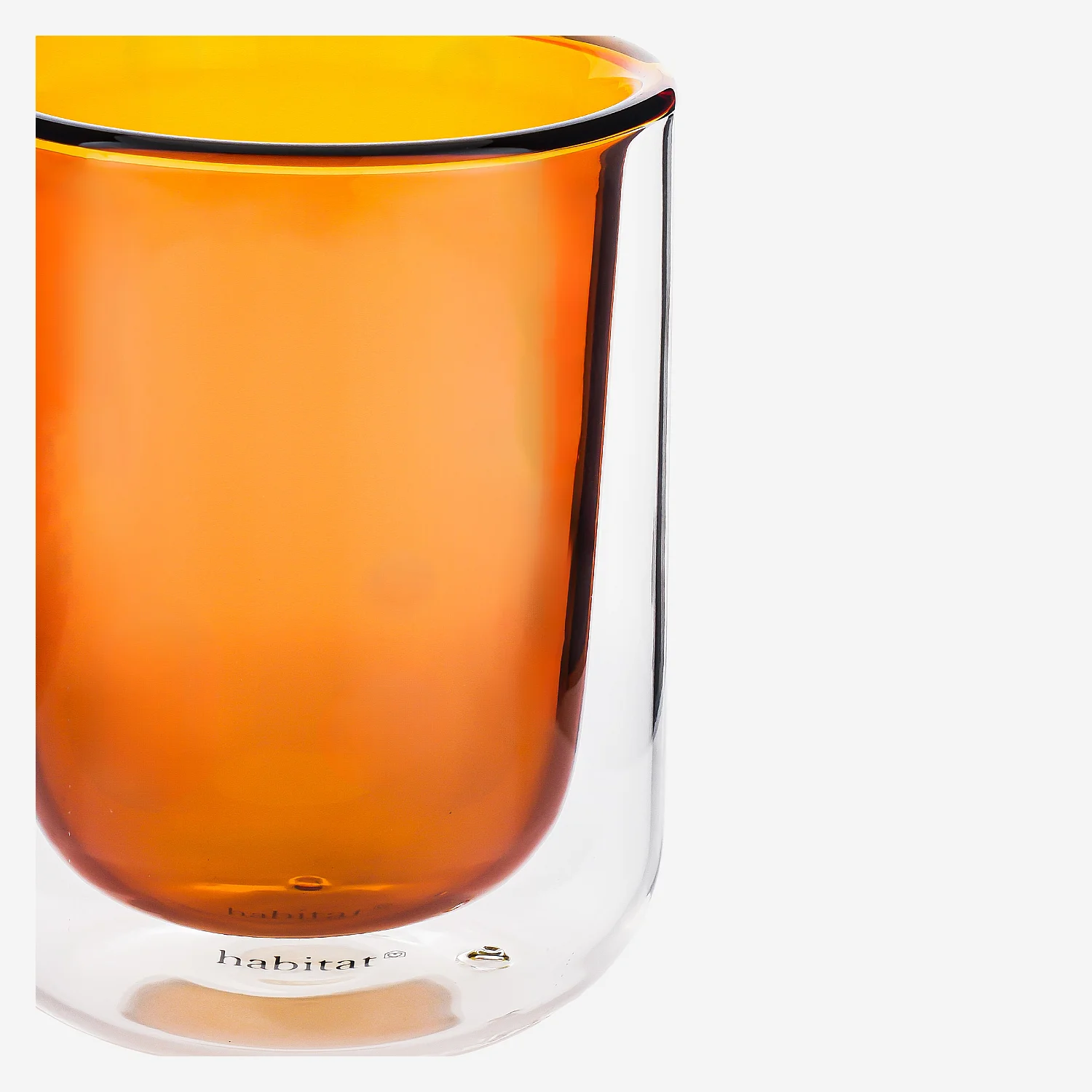 Lot de 2 tasses double paroi en verre - 20 cl  - Orange - 5