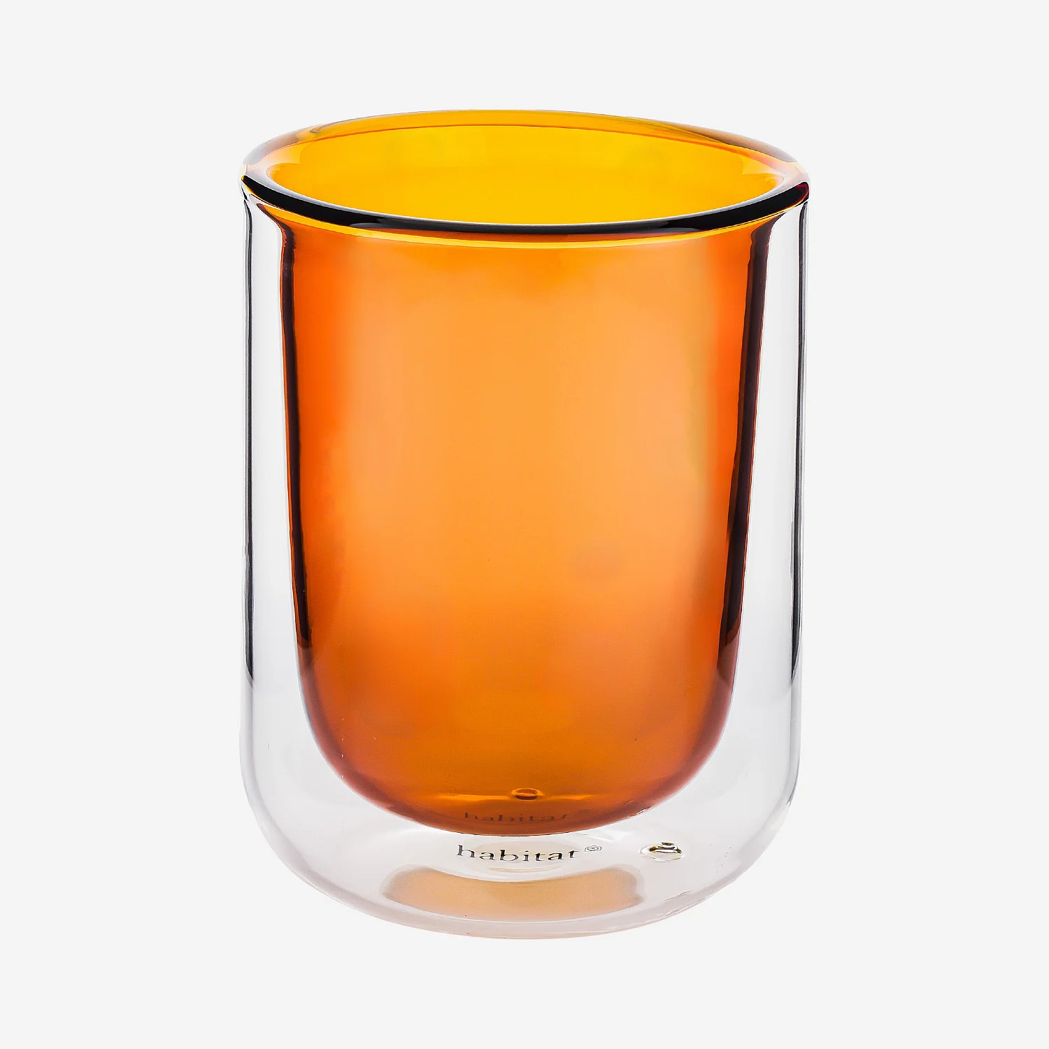Lot de 2 tasses double paroi en verre - 20 cl  - Orange - 4