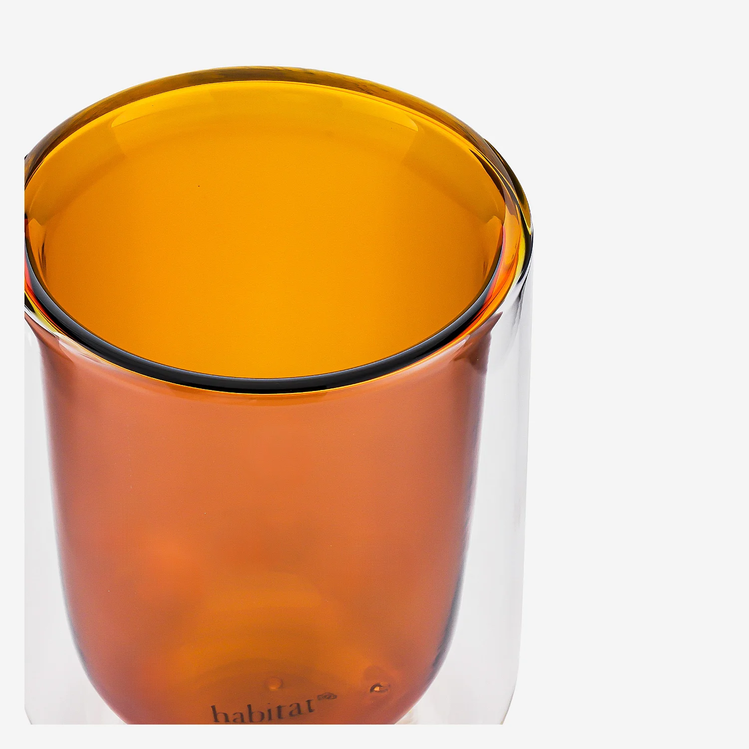 Lot de 2 tasses double paroi en verre - 20 cl  - Orange - 7