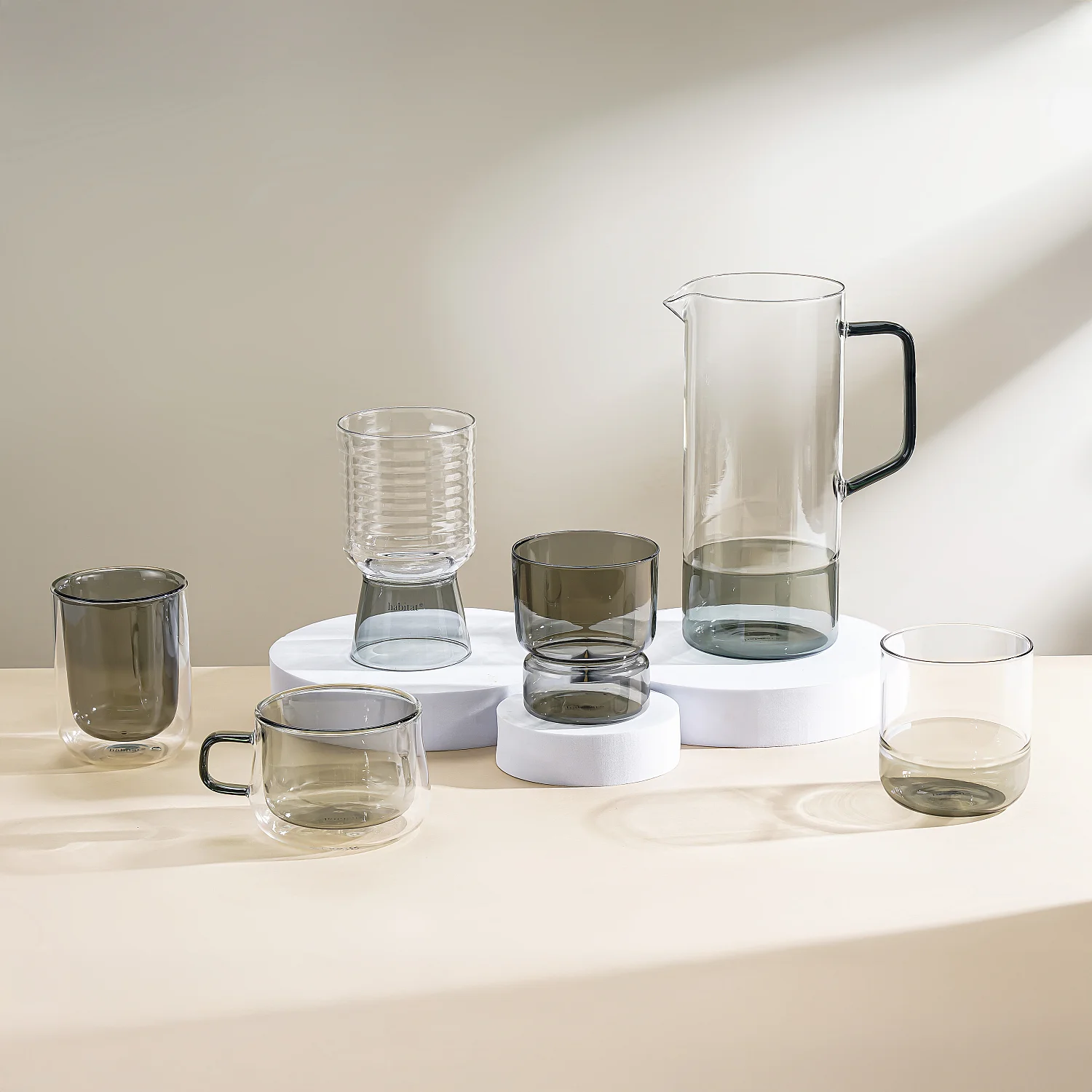 Lot de 2 verres - 35 cl - Gris - 3