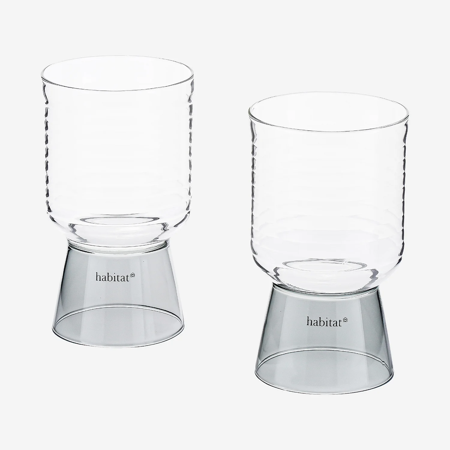 Lot de 2 verres - 35 cl - Gris - 2