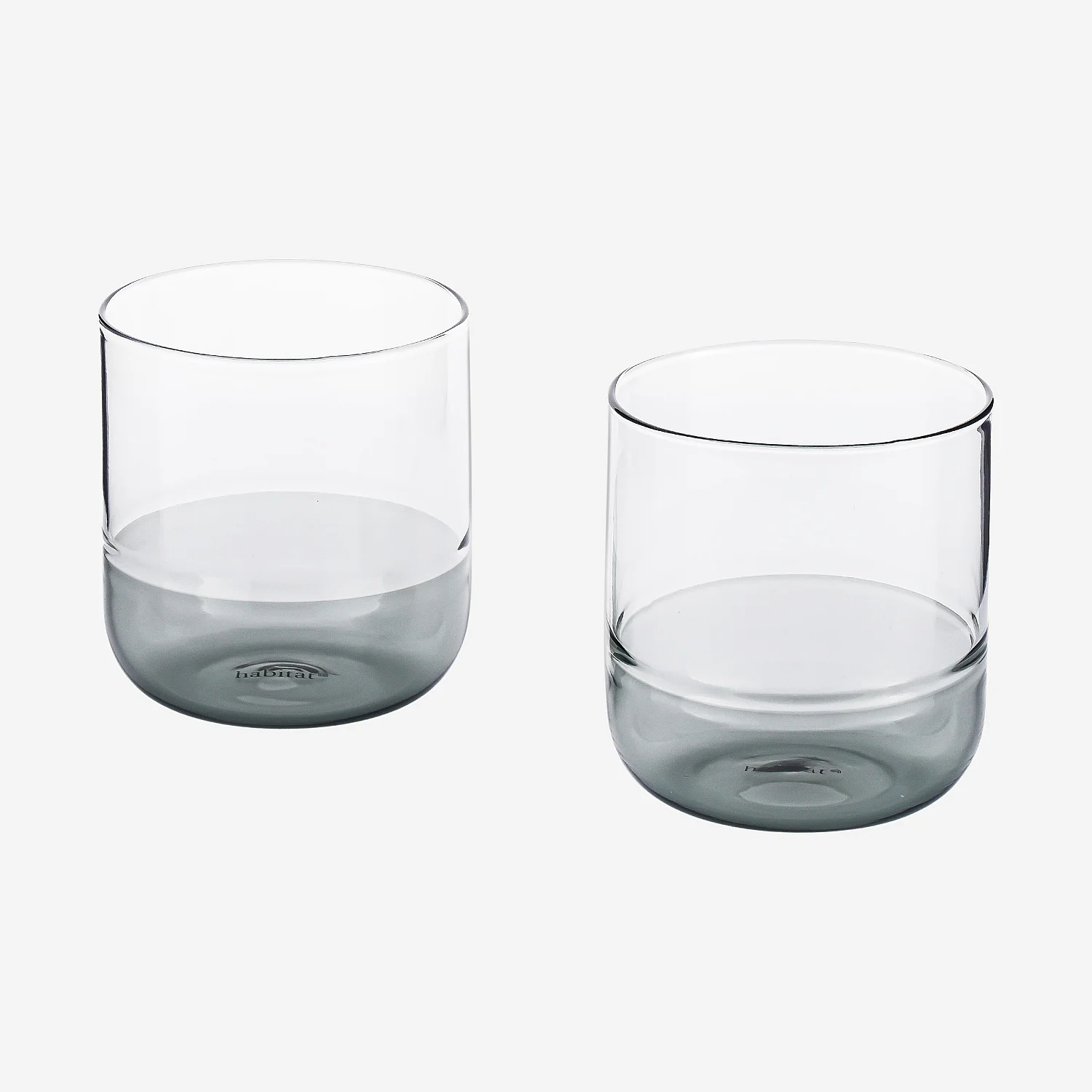 Lot de 2 verres - 34 cl - Gris - 2
