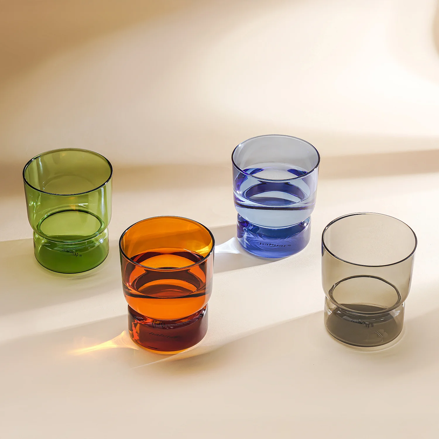 Lot de 2 verres - 30 cl - Gris - 6