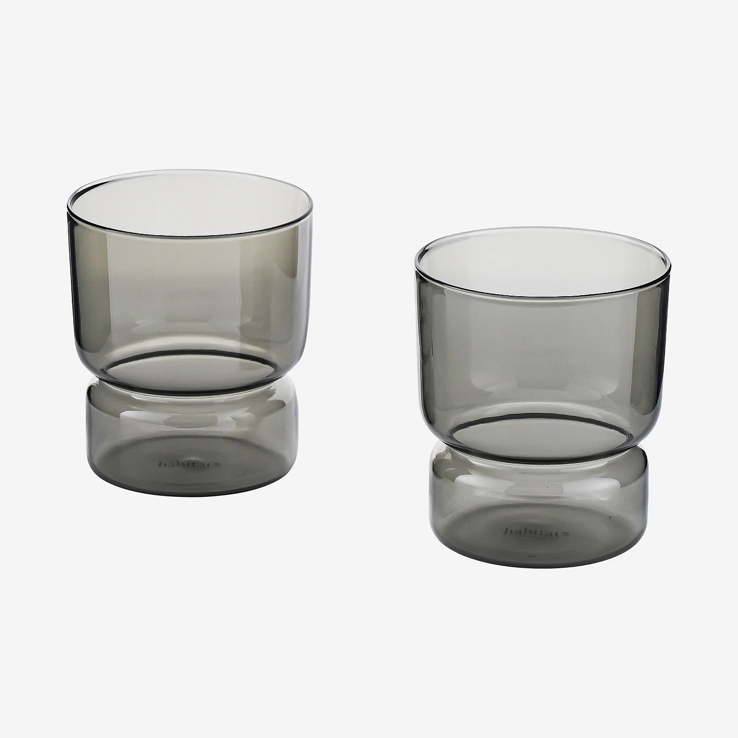 Lot de 2 verres - 30 cl - Gris - 2