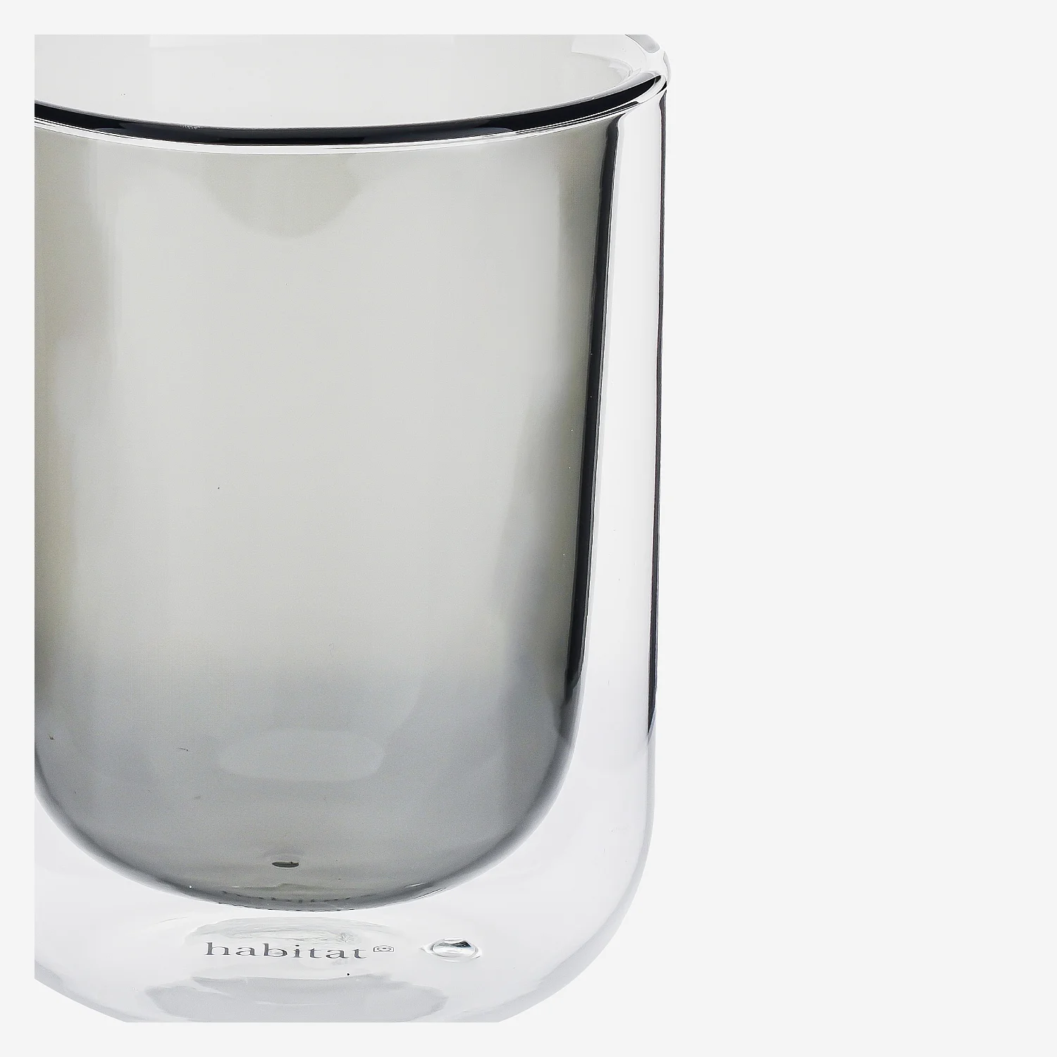 Lot de 2 tasses double paroi en verre - 20 cl  - Gris - 5