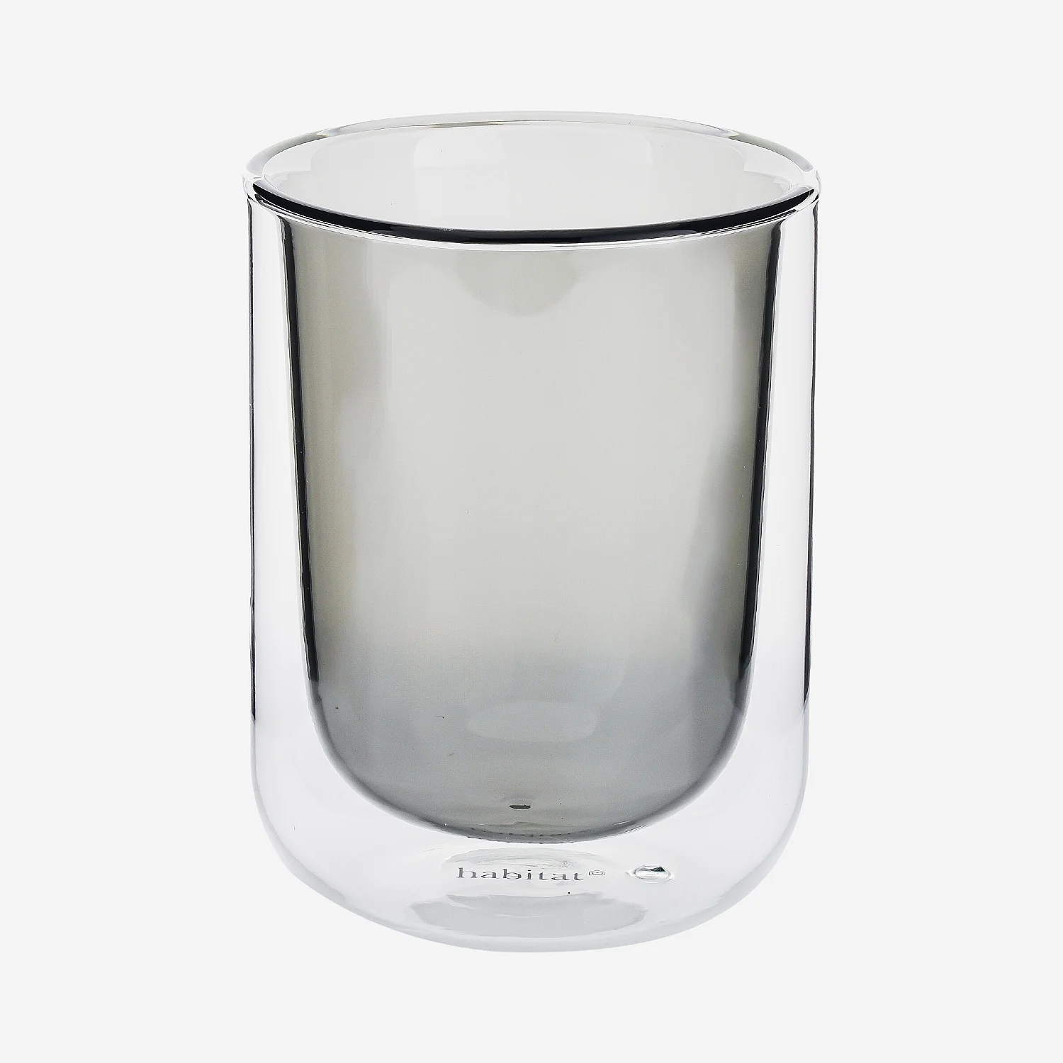 Lot de 2 tasses double paroi en verre - 20 cl  - Gris - 4