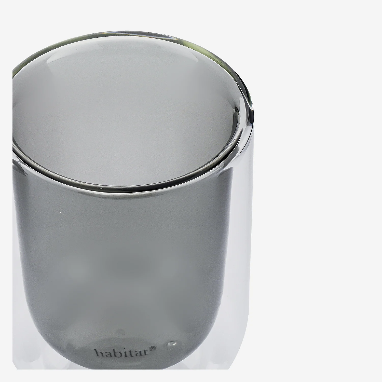 Lot de 2 tasses double paroi en verre - 20 cl  - Gris - 7