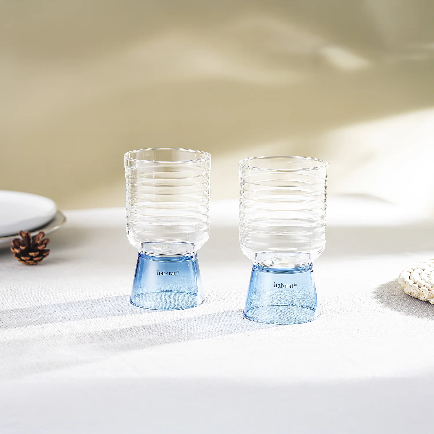 Lot de 2 verres - 35 cl - Bleu - 1