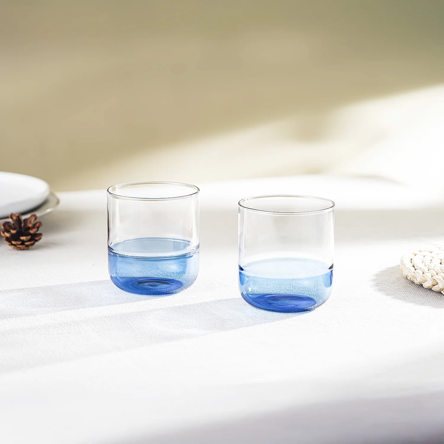 Lot de 2 verres - 34 cl - Bleu - 1