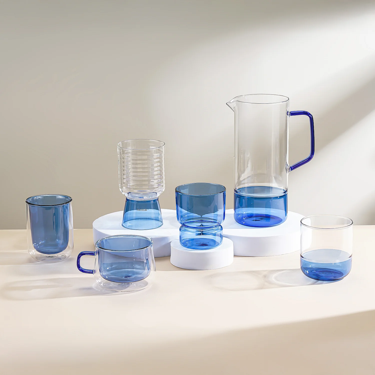 Lot de 2 verres - 34 cl - Bleu - 3