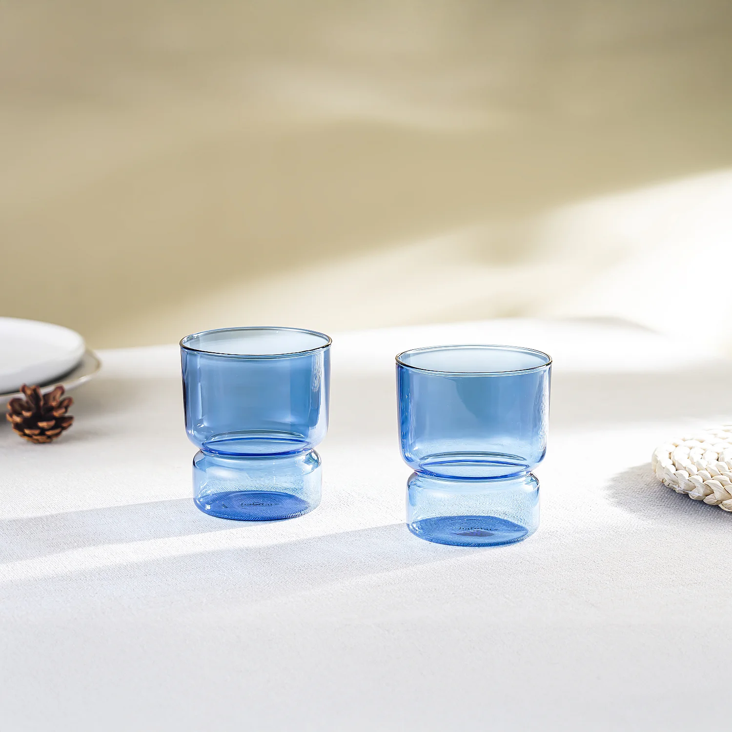 Lot de 2 verres - 30 cl - Bleu - 1