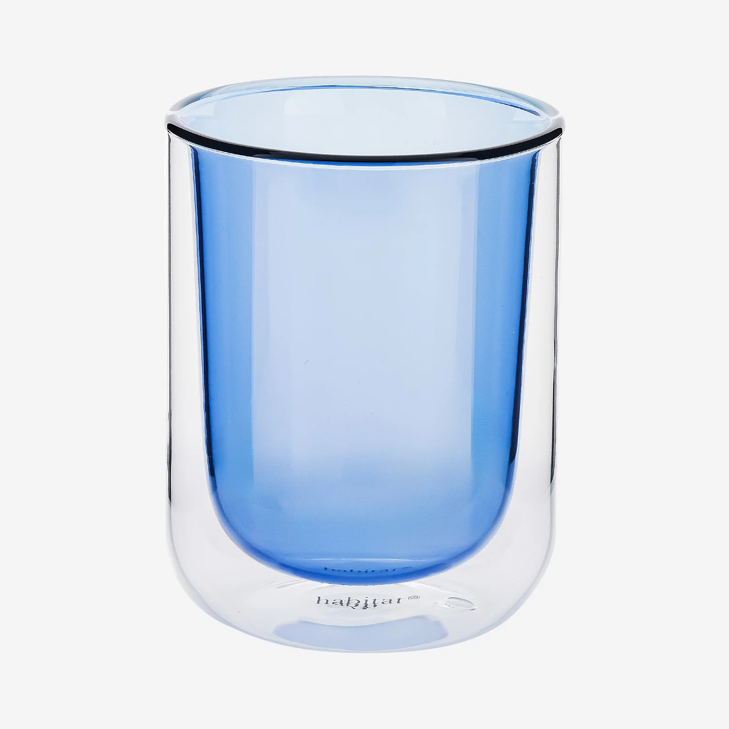Lot de 2 tasses double paroi en verre - 20 cl  - Bleu - 4