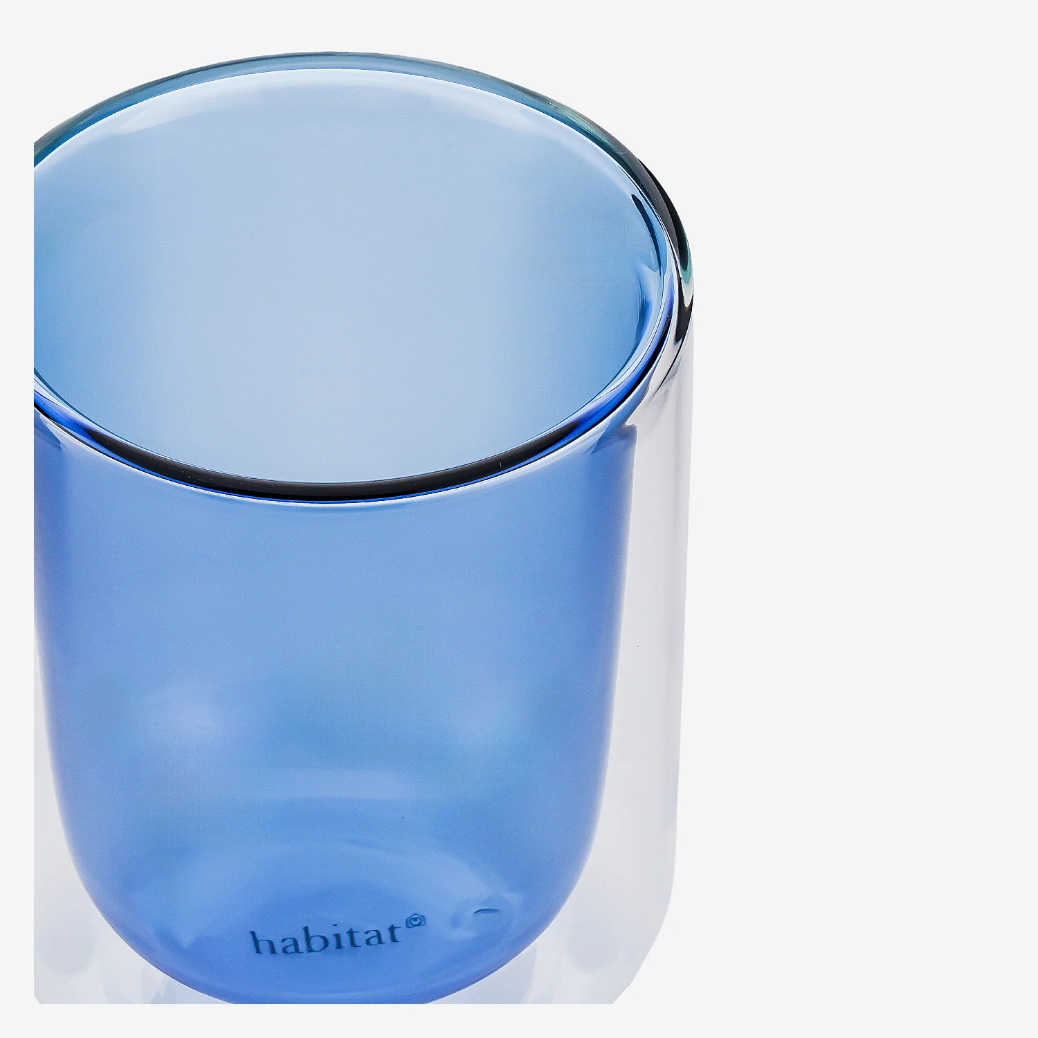 Lot de 2 tasses double paroi en verre - 20 cl  - Bleu - 7