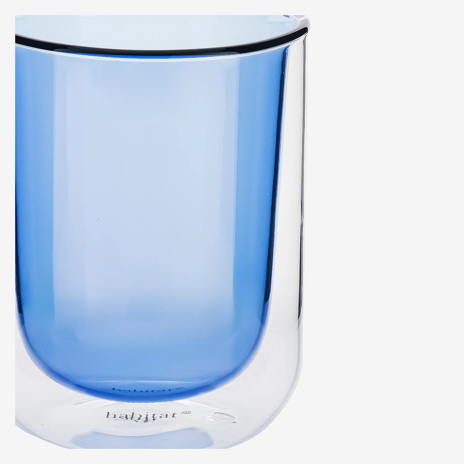 Lot de 2 tasses double paroi en verre - 20 cl  - Bleu - 5