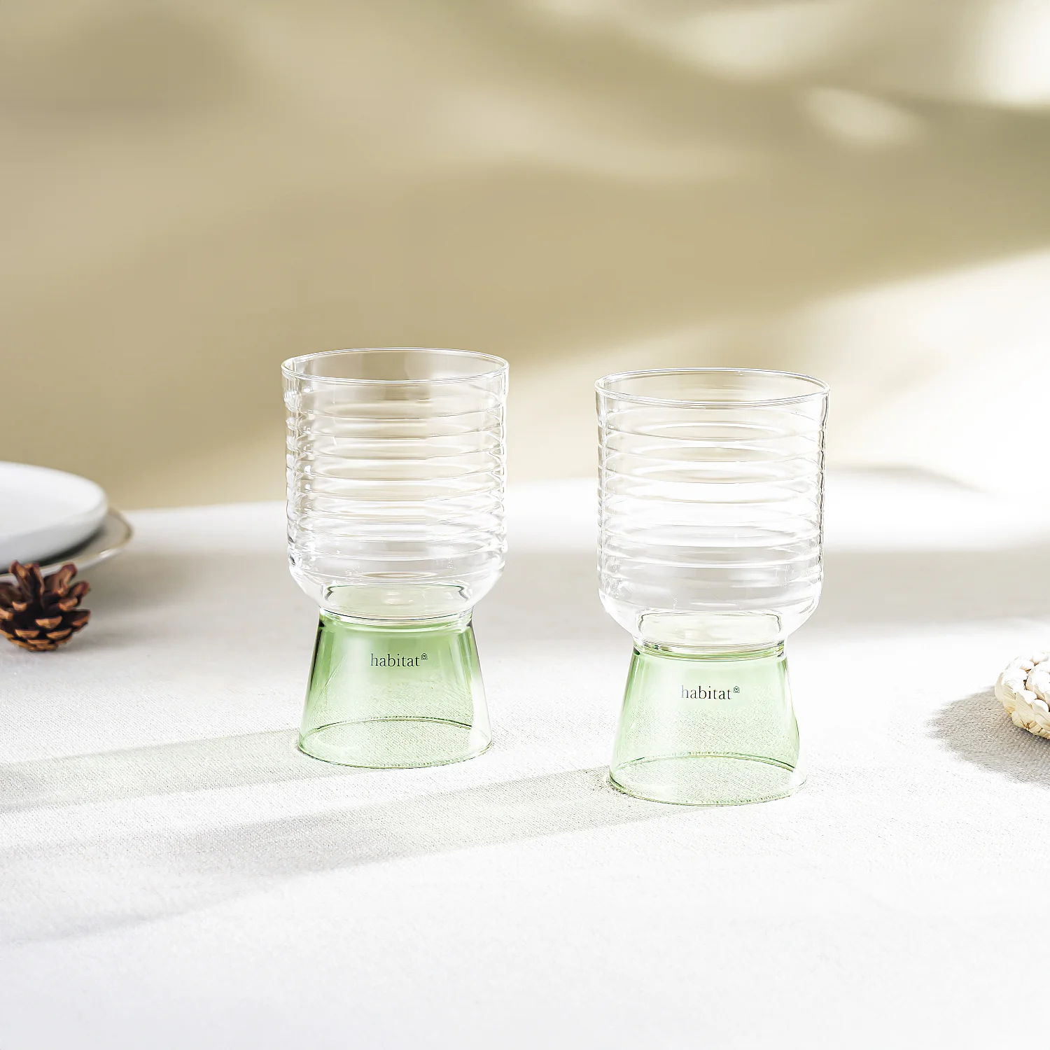Lot de 2 verres - 35 cl - Vert - 1