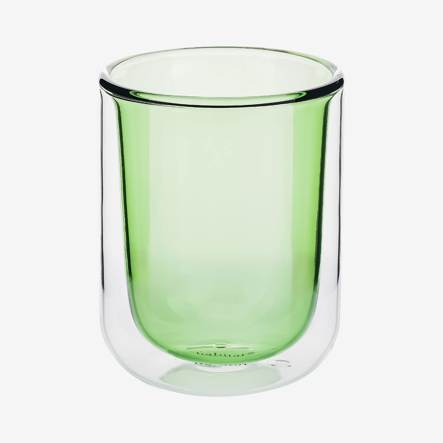 Lot de 2 tasses double paroi en verre - 20 cl  - Vert - 4