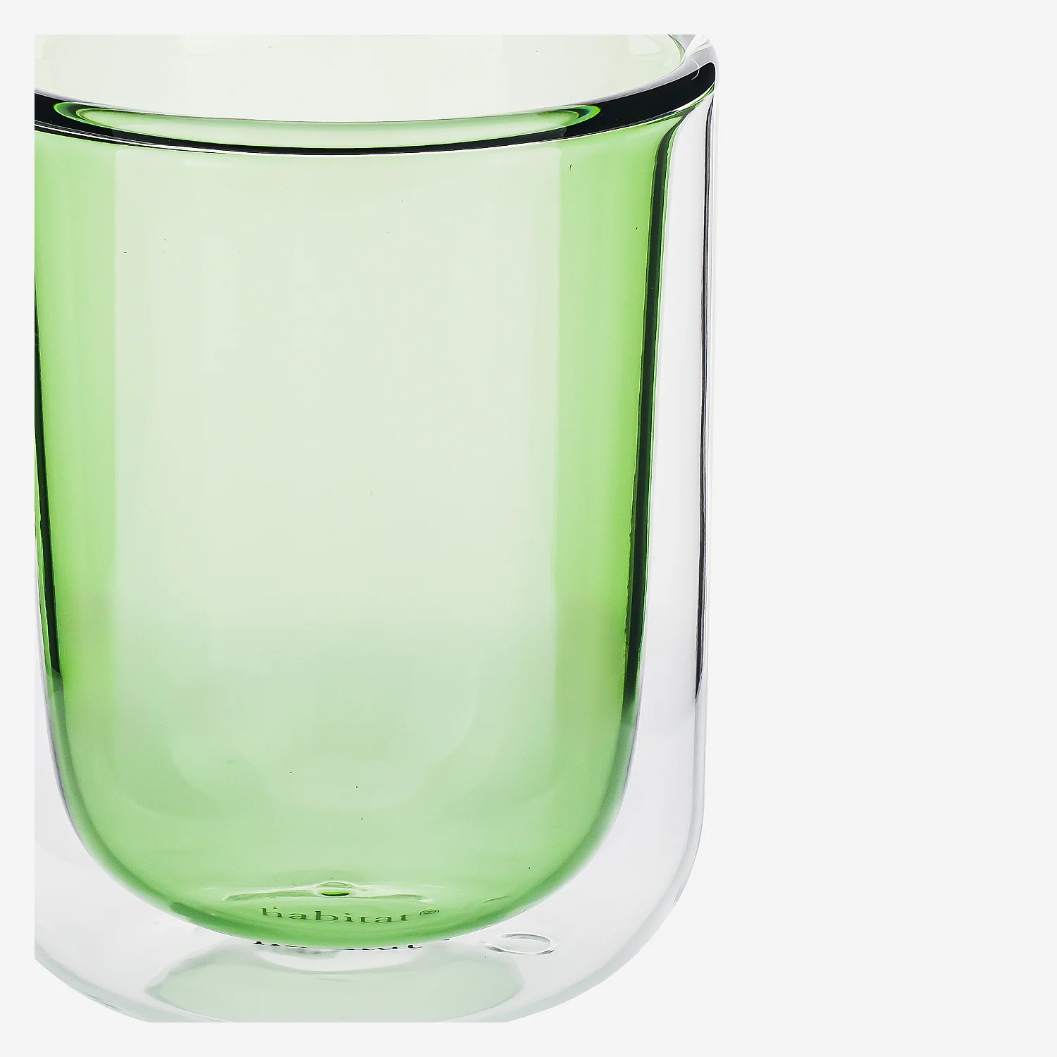 Lot de 2 tasses double paroi en verre - 20 cl  - Vert - 5