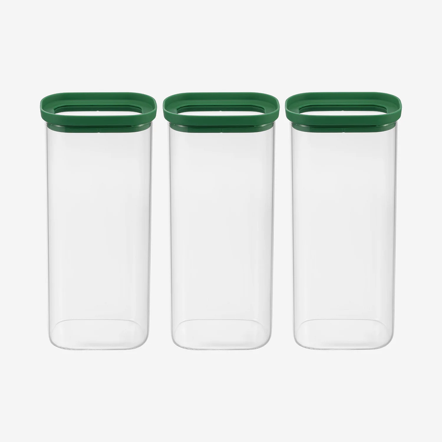 Lot de 3 bocaux de conservation en verre - 200 cl - Vert - 2