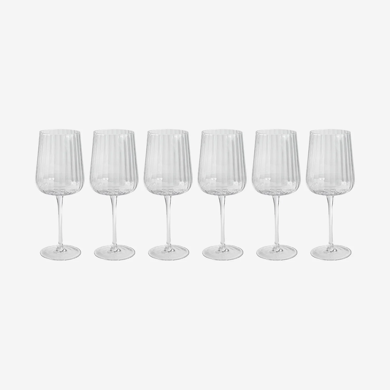 Lot de 6 verres à vin rouge en verre cristallin - 43cl - Transparent - 2