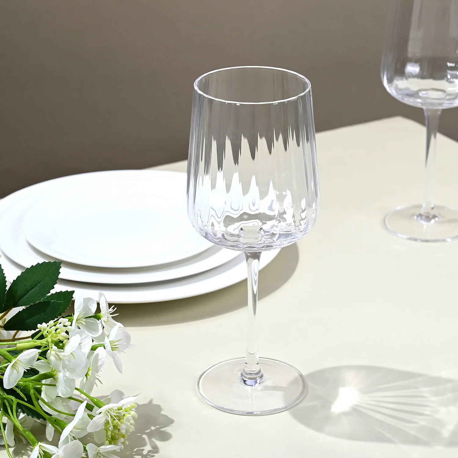 Lot de 6 verres à vin blanc en verre cristallin - 33cl - Transparent - 1