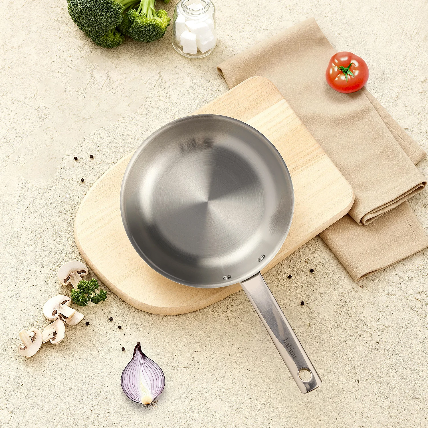 Poêle en acier inoxydable tous feux - 24 cm   - 1