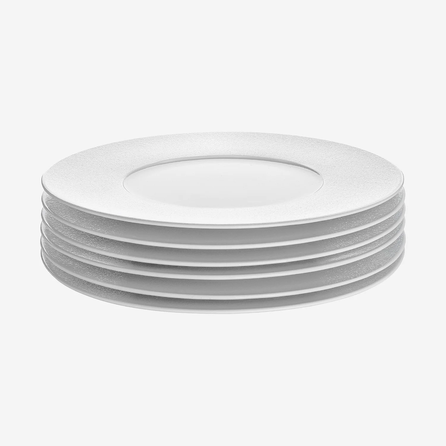 Lot de 6 assiettes à dessert en porcelaine - 23,5 cm - Blanc - 1