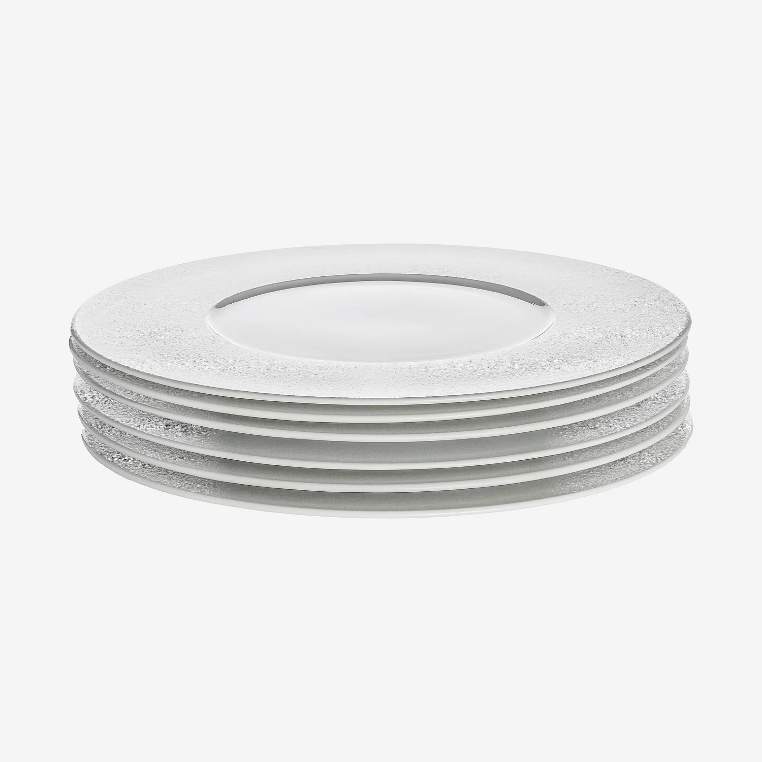 Lot de 6 assiettes plates en porcelaine - 27 cm - Blanc - 1